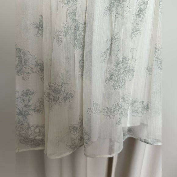 Rebecca Taylor, 100% Pure Silk, Cream and Baby Blue, Size 2 - Picture 13 of 14